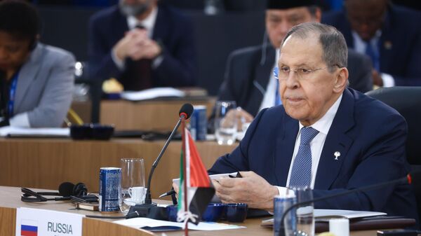 وزير الخارجية الروسي سيرغي لافروف في القمة السابعة عشرة لمجموعة البريكس التي ترأسها البرازيل في ريو دي جانيرو. - سبوتنيك عربي
