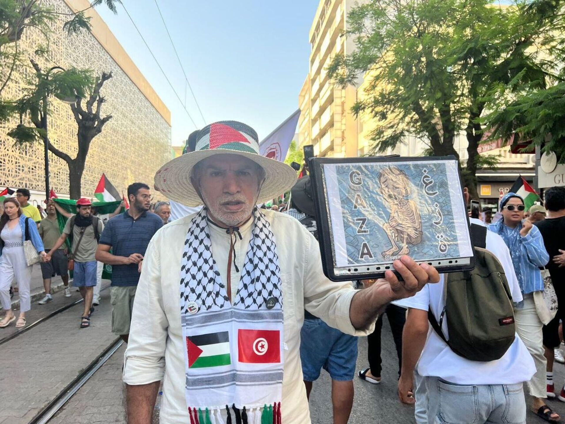 تونس تنتفض لأجل غزة.. مسيرة حاشدة تندد بالحرب والتجويع وتدعو لكسر الصمت الدولي - سبوتنيك عربي, 1920, 20.07.2025