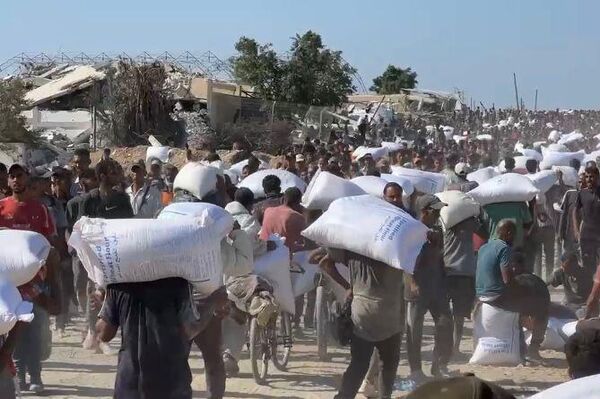 الحصول على كيس الطحين في قطاع غزة مخاطرة يدفعها الجوع قد تنتهي بالموت - سبوتنيك عربي