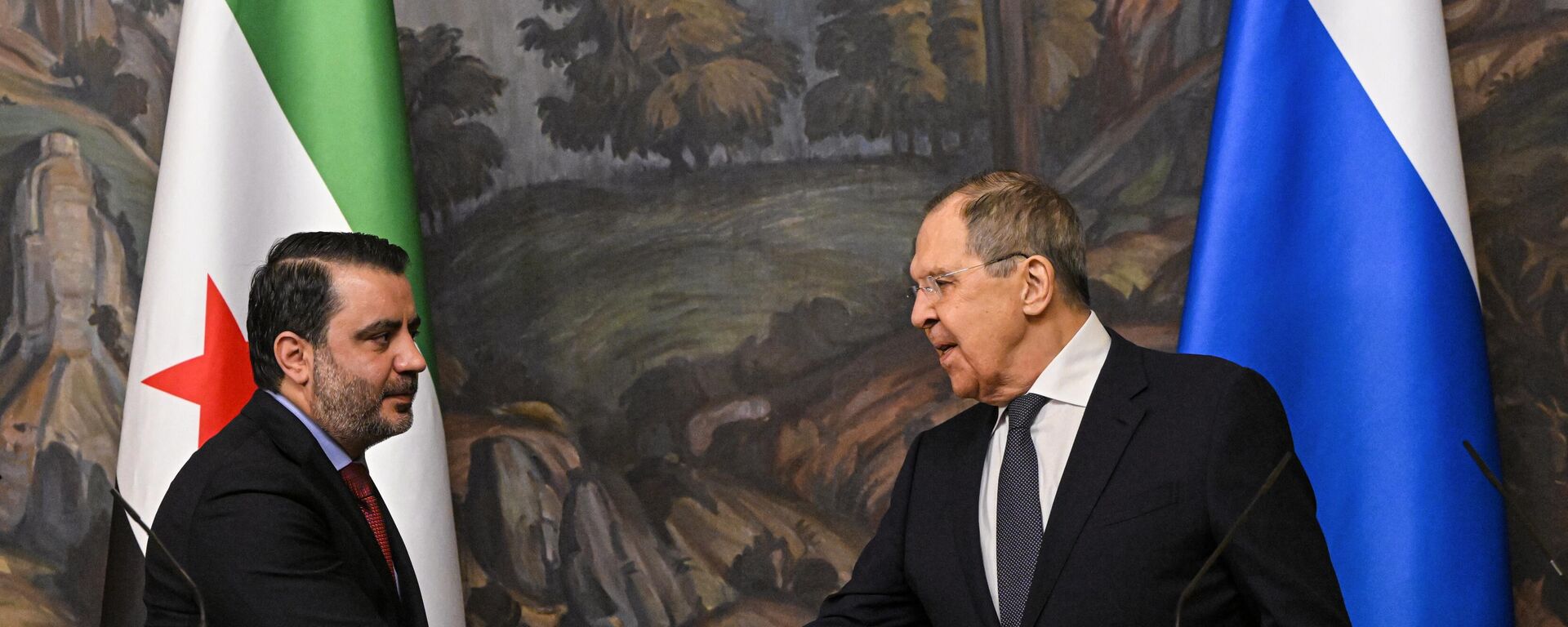 وزير الخارجية الروسي سيرغي لافروف، خلال اجتماعه مع وزير الخارجية السوري أسعد الشيباني - سبوتنيك عربي, 1920, 31.07.2025