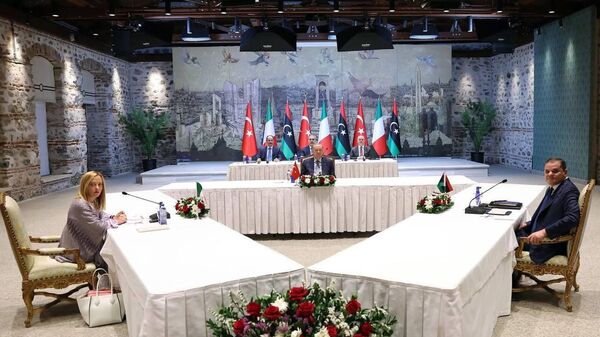 قمة إسطنبول الثلاثية بين تركيا وإيطاليا وليبيا، إسطنبول، 1 أغسطس/ آب 2025 - سبوتنيك عربي