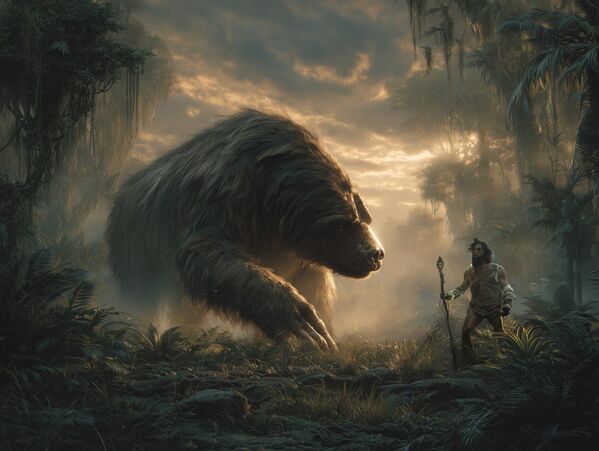 كان الكسلان العملاق (الذي ينتمي إلى فصيلتي&quot; Megatheriidae &quot; و&quot;Mylodontidae&quot; وفصائل أخرى) من أروع الحيوانات في العصر البلستوسيني. وبلغ حجم هذه المخلوقات الضخمة، مثل &quot; Megatherium&quot; أو &quot;Mylodon&quot; ، حجم الفيلة الحديثة، ويصل طولها إلى 6 أمتار ووزنها إلى عدة أطنان. عاش في أمريكا الجنوبية والشمالية، حيث كان من ضحايا أوائل الشعوب التي استوطنت القارة. - سبوتنيك عربي