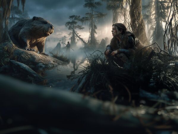 كانت هذه المخلوقات أكبر بثلاث مرات من القنادس الحديثة - يصل طولها إلى مترين ونصف ووزنها إلى 100 كغم، عاشت في أمريكا الشمالية خلال عصر الماموث والقطط ذات الأنياب الحادة، لكنها انقرضت منذ نحو 10,000 عام. يُحتمل أن القنادس العملاقة كانت تُصطاد للحصول على لحومها وجلودها. كانت تحب الغابات والأنهار المستنقعية، ولكن على عكس القنادس الحديثة، لم تكن تبني السدود (لأن أسنانها كانت أقل تكيفًا مع قضم الأشجار). يعتقد بعض الباحثين أن ذكرى القنادس العملاقة محفوظة في الأساطير الهندية. - سبوتنيك عربي