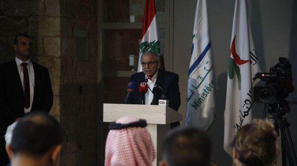 نواف سلام خلال جلسة حوارية خاصة لمناقشة تداعيات انفجار مرفأ بيروت في الذكرى الخامسة لوقوعه - سبوتنيك عربي