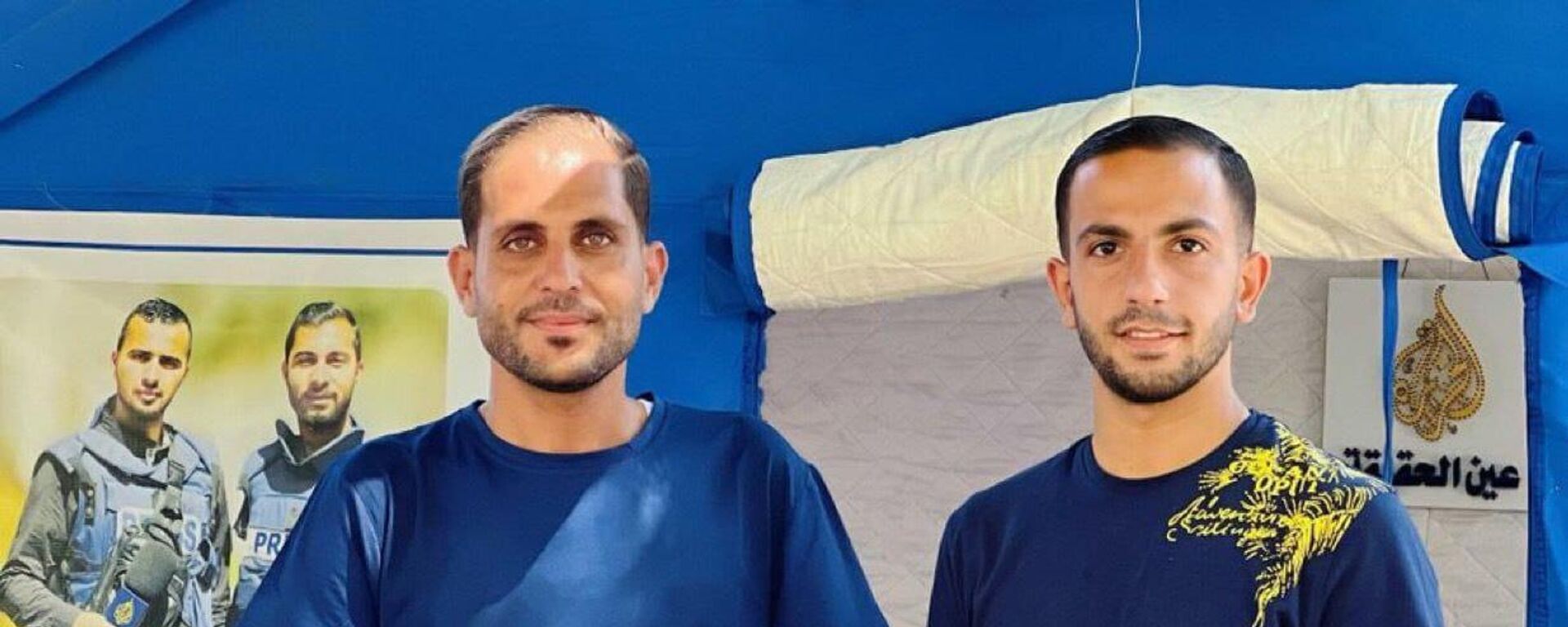مراسلا شبكة الجزيرة القطرية أنس الشريف ومحمد قريقع اللذين قتلا في قصف إسرائيلي على خيمة الصحفيين بالقطاع 10 أغسطس 2025 - سبوتنيك عربي, 1920, 11.08.2025