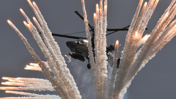 Вертолет Ка-52 Аллигатор участвует в летной программе в рамках форума Армия-2021 в Кубинке - سبوتنيك عربي