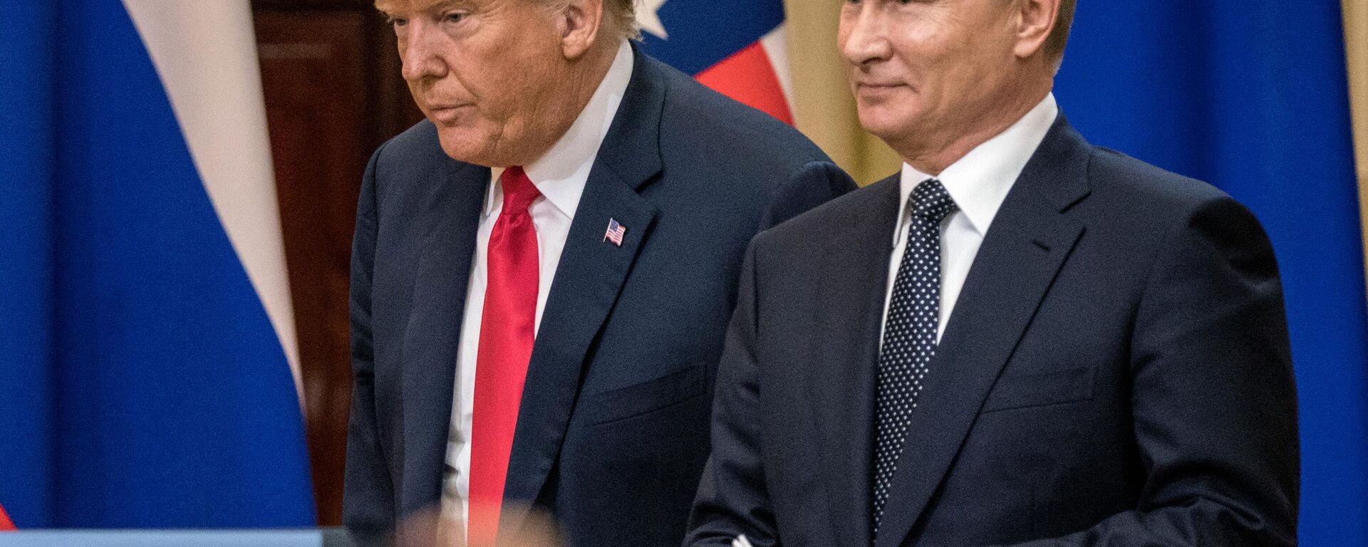 الرئيس الأمريكي دونالد ترامب، و الرئيس الروسي فلاديمير بوتين في هلسنكي، فنلندا - سبوتنيك عربي, 1920, 15.08.2025