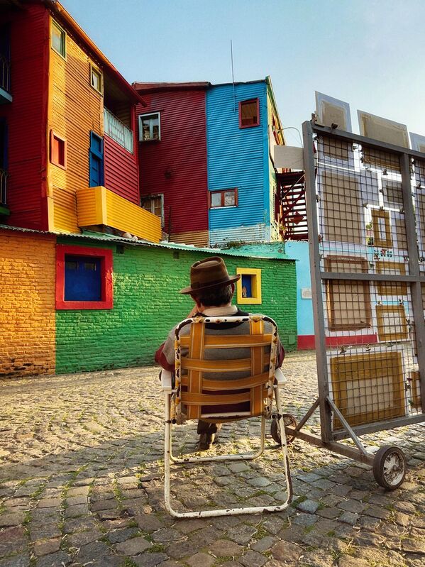 صورة لأبنية بألوان زاهية في حي لا بوكا في بوينس آيرس، الأرجنتين. - سبوتنيك عربي