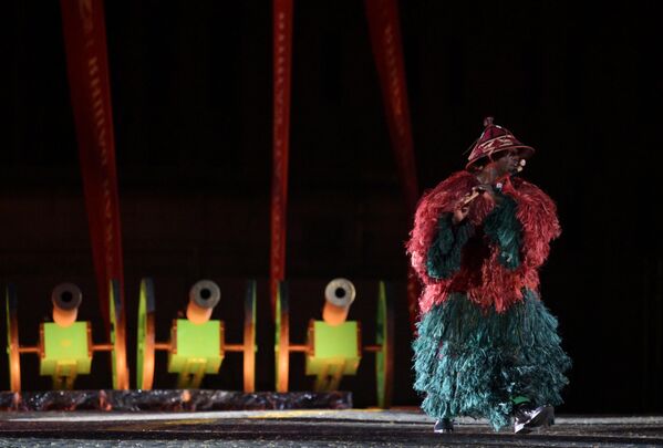 الأوركسترا الرئاسية لبوركينا فاسو، في بروفة حفل افتتاح مهرجان الموسيقى العسكرية الدولي الـ17 &quot;برج سباسكايا&quot;، في الساحة الحمراء بالعاصمة موسكو - سبوتنيك عربي