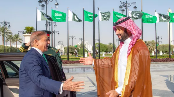 ولي العهد السعودي الأمير محمد بن سلمان ورئيس وزراء باكستان محمد شهباز شريف - سبوتنيك عربي