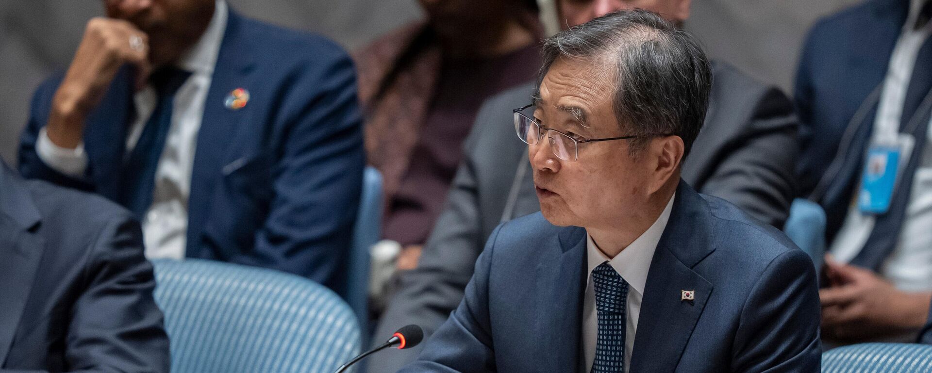 وزير خارجية كوريا الجنوبية جو هيون يتحدث خلال اجتماع مجلس الأمن في مقر الأمم المتحدة، الثلاثاء 23 سبتمبر 2025 - سبوتنيك عربي, 1920, 24.09.2025
