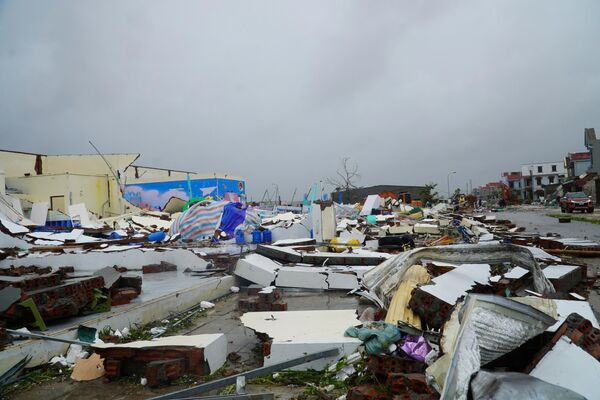 صورة تظهر انهيار المباني، وحجم الدمار الكبير الذي خلّفه إعصار &quot;بوالووي&quot; في مدينة ثانه هوا في فيتنام. - سبوتنيك عربي