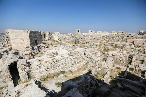 لقطة جوية  تبرز جمال قلعة حلب وأصالتها. - سبوتنيك عربي