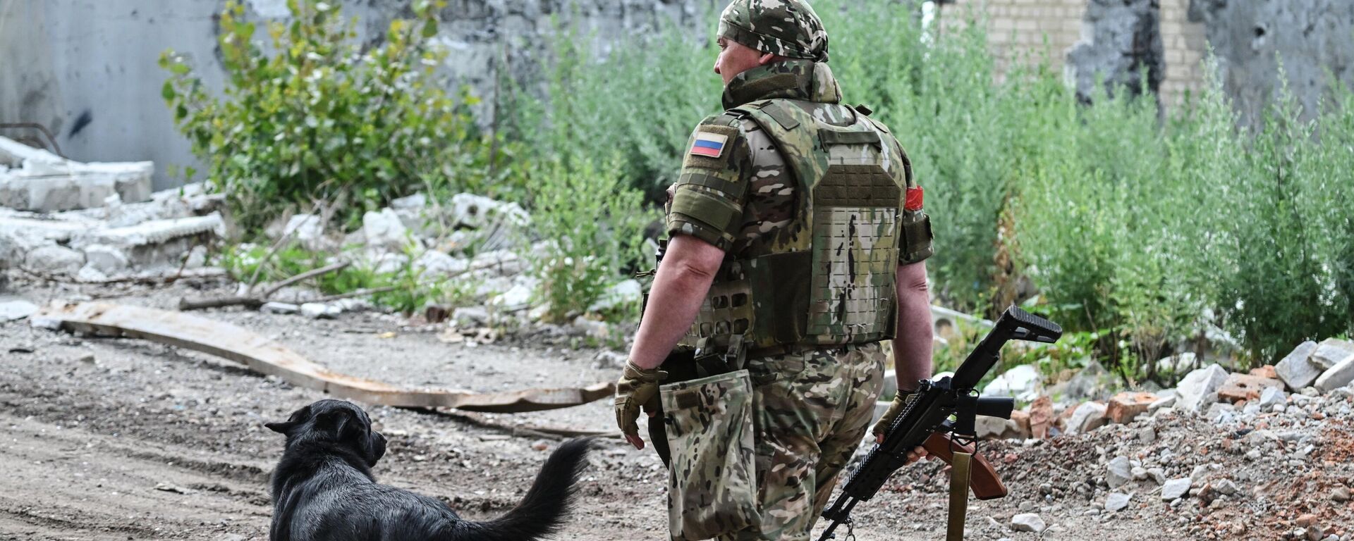 جندي من القوات المسلحة الروسية مع كلب في اتجاه كراسنوارميسك خلال العملية العسكرية الخاصة. - سبوتنيك عربي, 1920, 16.12.2025