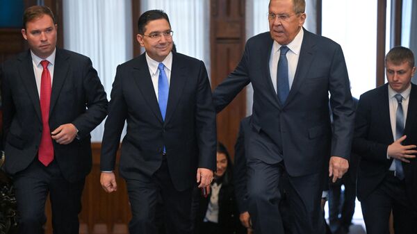 وزير الخارجية الروسي سيرغي لافروف، ونظيره المغربي ناصر بوريطة - سبوتنيك عربي