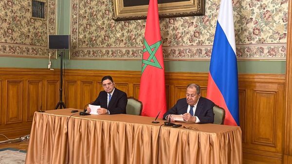 وزير الخارجية الروسي سيرغي لافروف، في محادثات مع ناصر بوريطة، وزير الشؤون الخارجية والتعاون الأفريقي والمغاربة المقيمين بالخارج - سبوتنيك عربي
