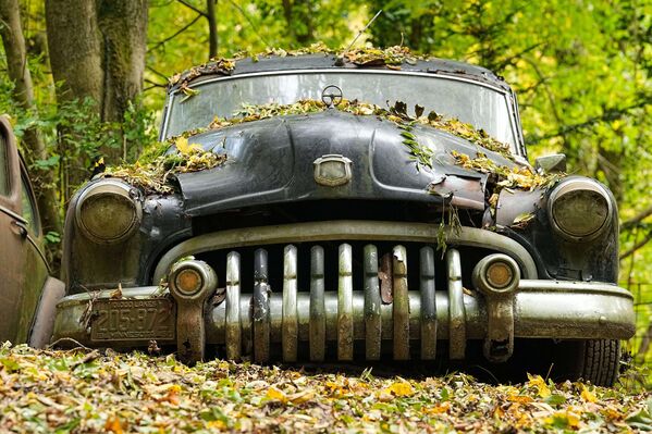 سيارة قديمة في موقف سيارات قديم خاص في ميتمان، ألمانيا - سبوتنيك عربي