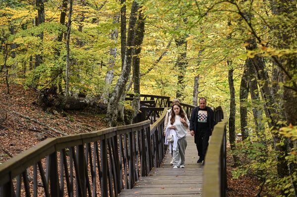 السياح في طريقهم إلى شلال دجور-دجور في جمهورية القرم الروسية. السياح في طريقهم إلى شلال دجور-دجور في جمهورية القرم الروسية. - سبوتنيك عربي