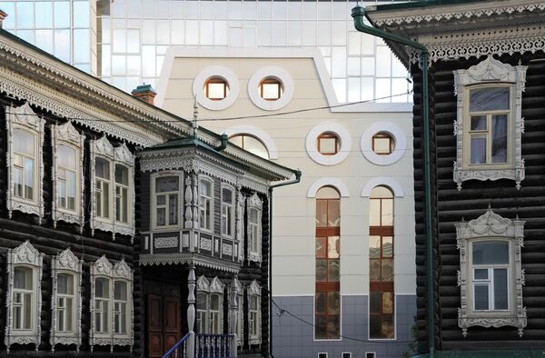 بيوت خشبية في الجزء القديم من تومسك. بيوت خشبية في الجزء القديم من تومسك. - سبوتنيك عربي