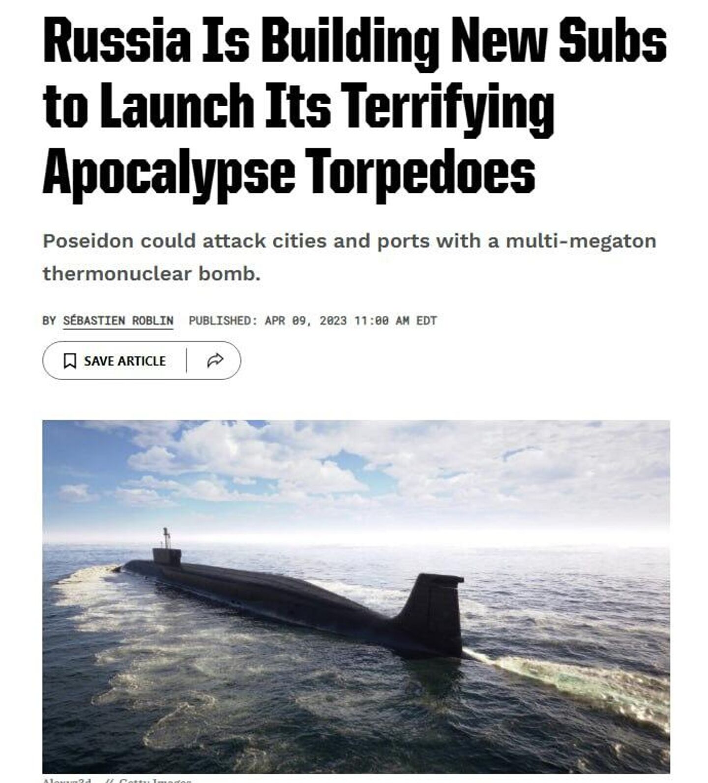 A screenshot from Popular Mechanics - سبوتنيك عربي