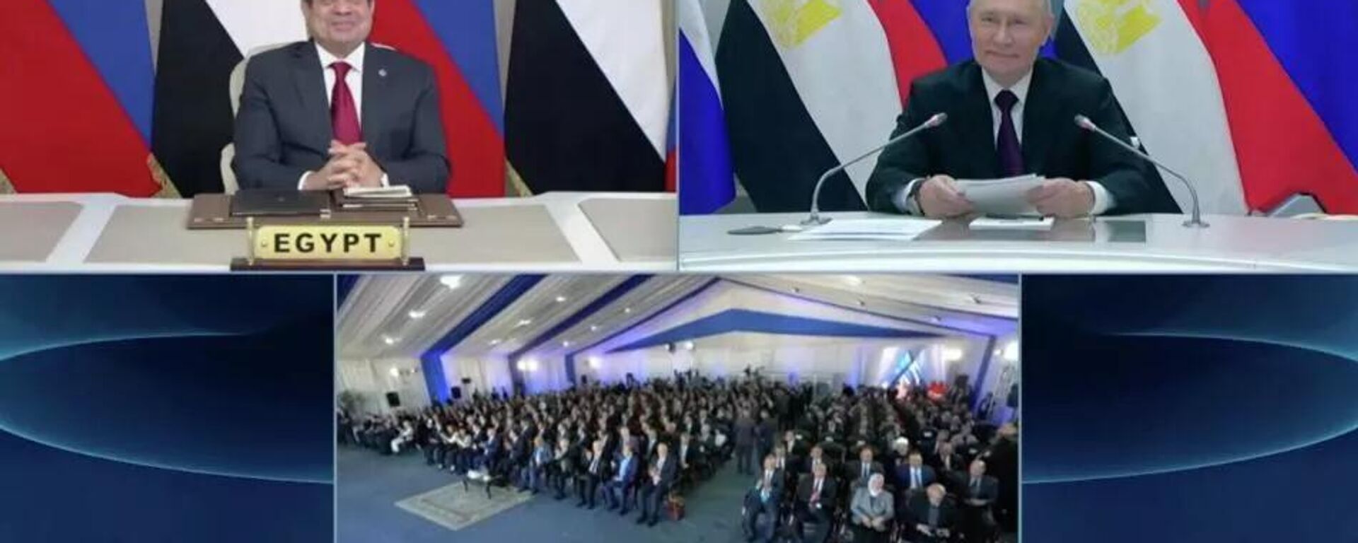 الرئيسان الروسي والمصري فلاديمير بوتين وعبد الفتاح السيسي يشاركان في حفل تركيب وعاء ضغط المفاعل للوحدة الأولى في محطة الضبعة النووية - سبوتنيك عربي, 1920, 19.11.2025