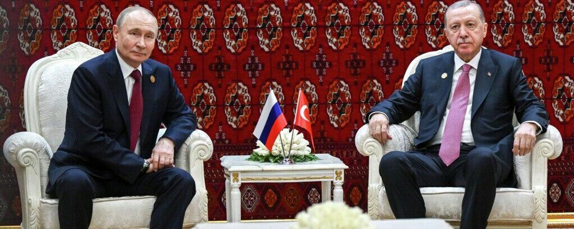 الرئيس الروسي فلاديمير بوتين، يعقد اجتماعا مع الرئيس التركي رجب طيب أردوغان، على هامش منتدى السلام والثقة الدولي في عشق آباد. - سبوتنيك عربي, 1920, 12.12.2025