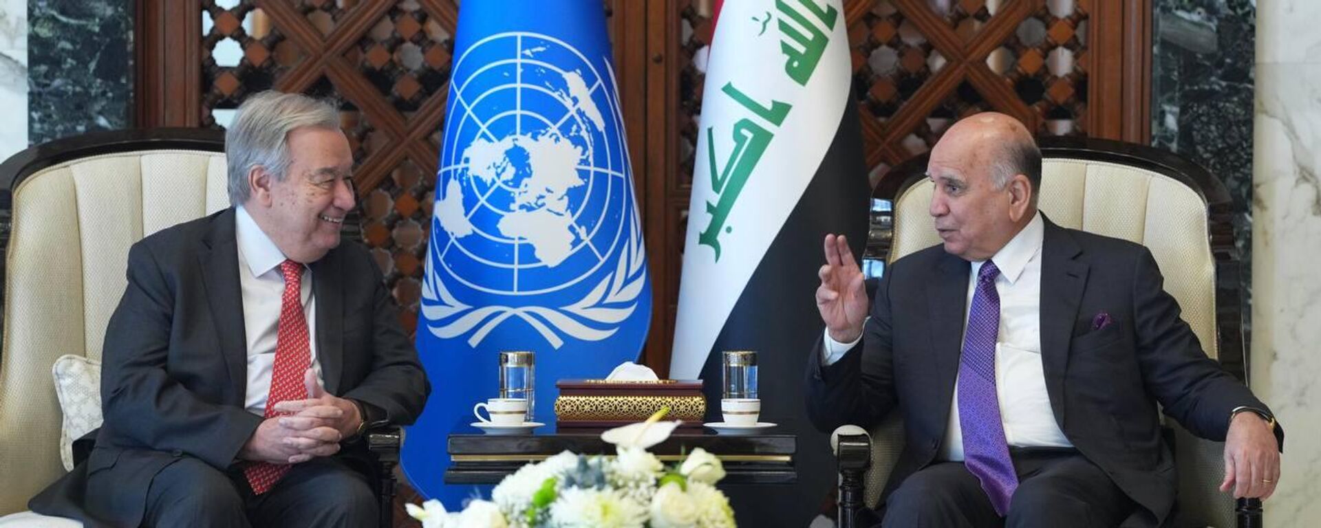 وزير الخارجية العراقي فؤاد حسين يستقبل الأمين العام للأمم المتحدة، أنطونيو غوتيريش - سبوتنيك عربي, 1920, 13.12.2025