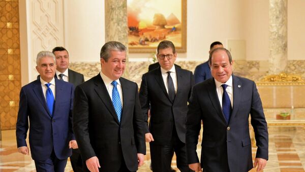 الرئيس المصري عبد الفتاح السيسي يستقبل مسرور بارزاني رئيس حكومة إقليم كردستان العراق - سبوتنيك عربي