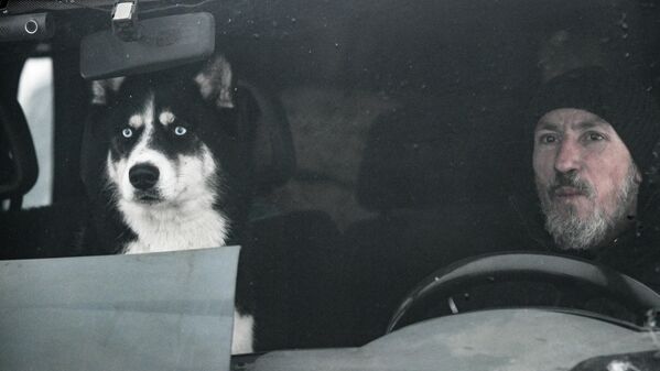 مشارك مع كلبه في سيارة ضمن فريق سباق زلاجات الكلاب في بطولة مقاطعة نوفوسيبيرسك للناشئين في رياضة التزلج على الجليد بالكلاب  "سباق الزلاجات التي تجرها الكلاب-2026" في منتزه نوزدريكا الرياضي في مدينة كولتسوفو العلمية. - سبوتنيك عربي