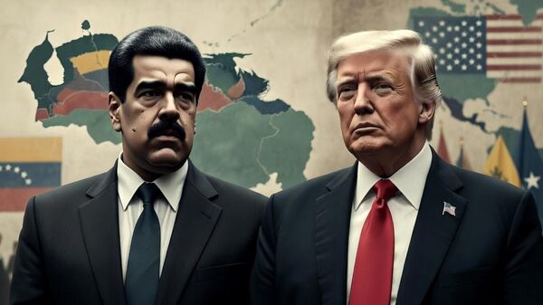 صورة مصنوعة الذكاء الاصطناعي تظهر الرئيس الأمريكي دونالد ترامب وتظيره الفنزويلي نيكولاس مادورو - سبوتنيك عربي