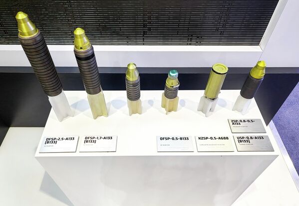 الذخيرة الروسية للطائرات من دون طيار في جناح شركة روس أوبورون إكسبورت في معرض "يوميكس 2026" الدولي لأنظمة الطائرات من دون طيار في أبو ظبي. - سبوتنيك عربي