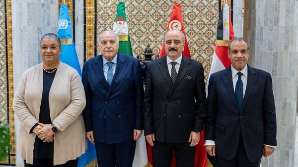 الممثلة الخاصة للأمين العام للأمم المتحدة إلى ليبيا، هانا تيتيه، تشارك في الاجتماع الثلاثي لوزراء خارجية كل من تونس والجزائر ومصر، تونس  - سبوتنيك عربي