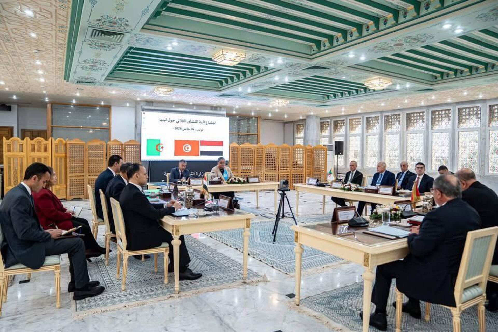 الممثلة الخاصة للأمين العام للأمم المتحدة إلى ليبيا، هانا تيتيه، تشارك في الاجتماع الثلاثي لوزراء خارجية كل من تونس والجزائر ومصر، تونس  - سبوتنيك عربي, 1920, 27.01.2026