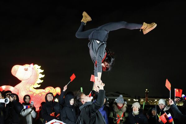 صورة تظهر بعض الفعاليات، أثناء احتفالات العام الصيني الجديد. - سبوتنيك عربي