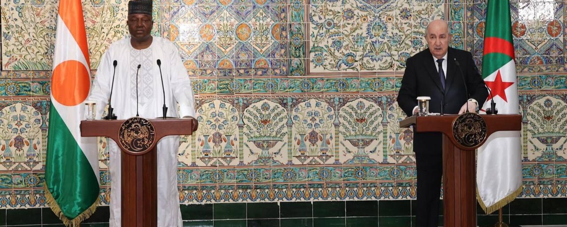 الرئيس الجزائري عبد المجيد تيون والرئيس النيجري، عبد الرحمن تشياني - سبوتنيك عربي, 1920, 16.02.2026