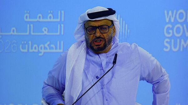 المستشار الدبلوماسي لرئيس دولة الإمارات العربية المتحدة، أنور قرقاش، يلقي كلمة في قمة الحكومات العالمية، في دبي، الإمارات العربية المتحدة، 3 فبراير/ شباط 2026 - سبوتنيك عربي
