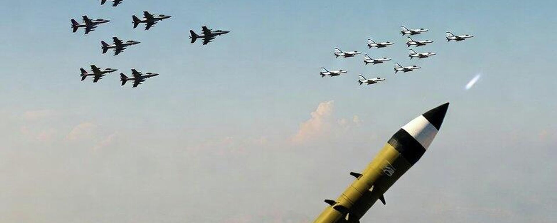 صورة بالذكاء الاصطناعي لمواجهة بين الصواريخ والطائرات الحربية - سبوتنيك عربي, 1920, 06.03.2026