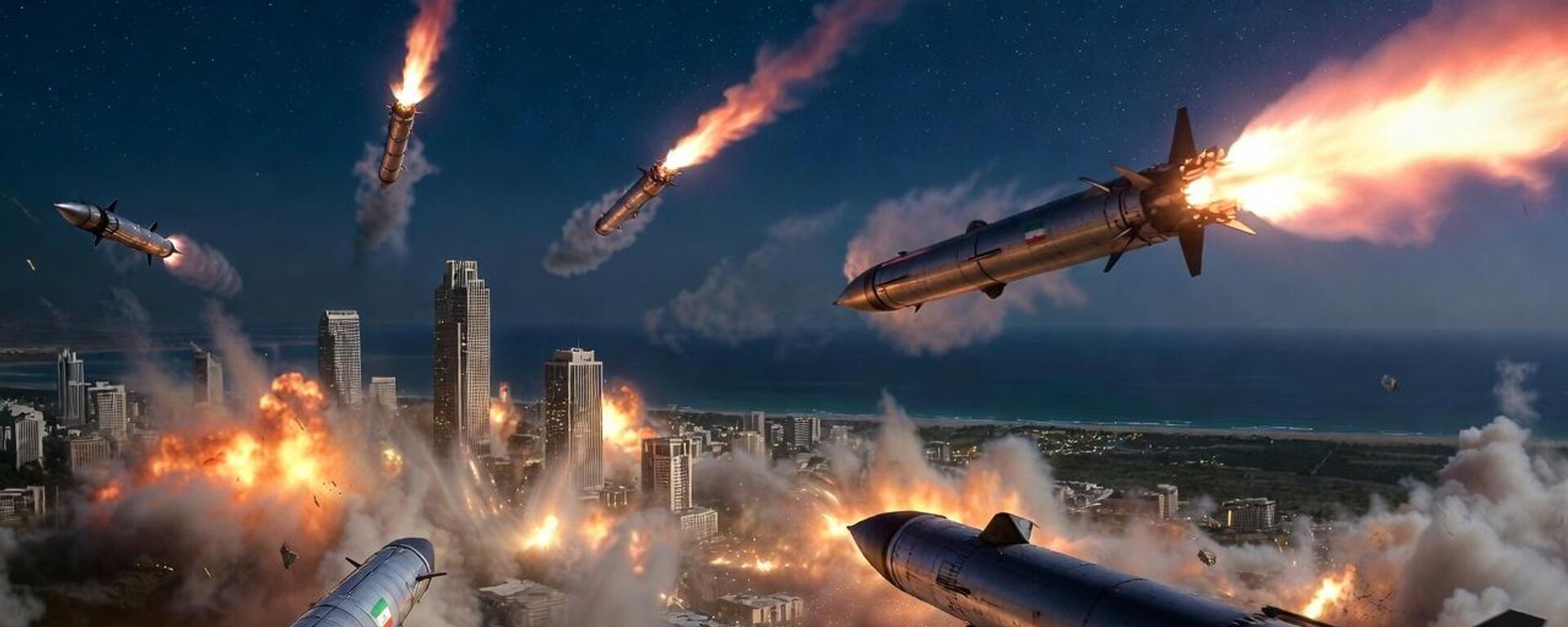 محاكاة لقصف صاروخي كثيف - سبوتنيك عربي, 1920, 05.03.2026