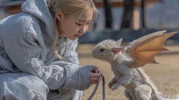 Первый полет домашнего мини-дракончика, фантазия художника - سبوتنيك عربي