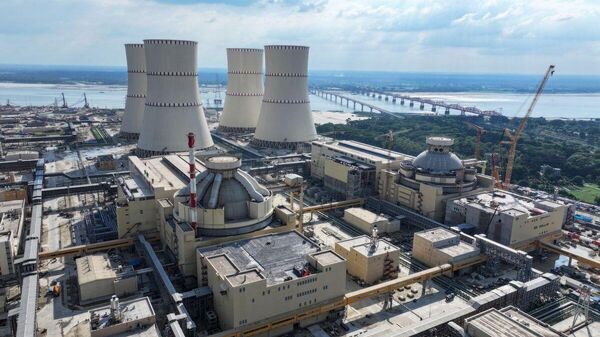 صورة جوية تظهرسير عمليات إنشاء محطة "روبور" للطاقة النووية في بنغلاديش. - سبوتنيك عربي