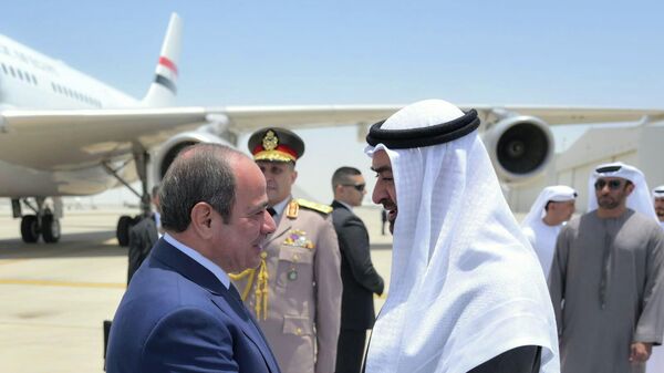الرئيس المصري عبد الفتاح السيسي يجري زيارة إلى دولة الإمارات التقى خلالها الرئيس الإماراتي الشيخ محمد بن زايد آل نهيان - سبوتنيك عربي