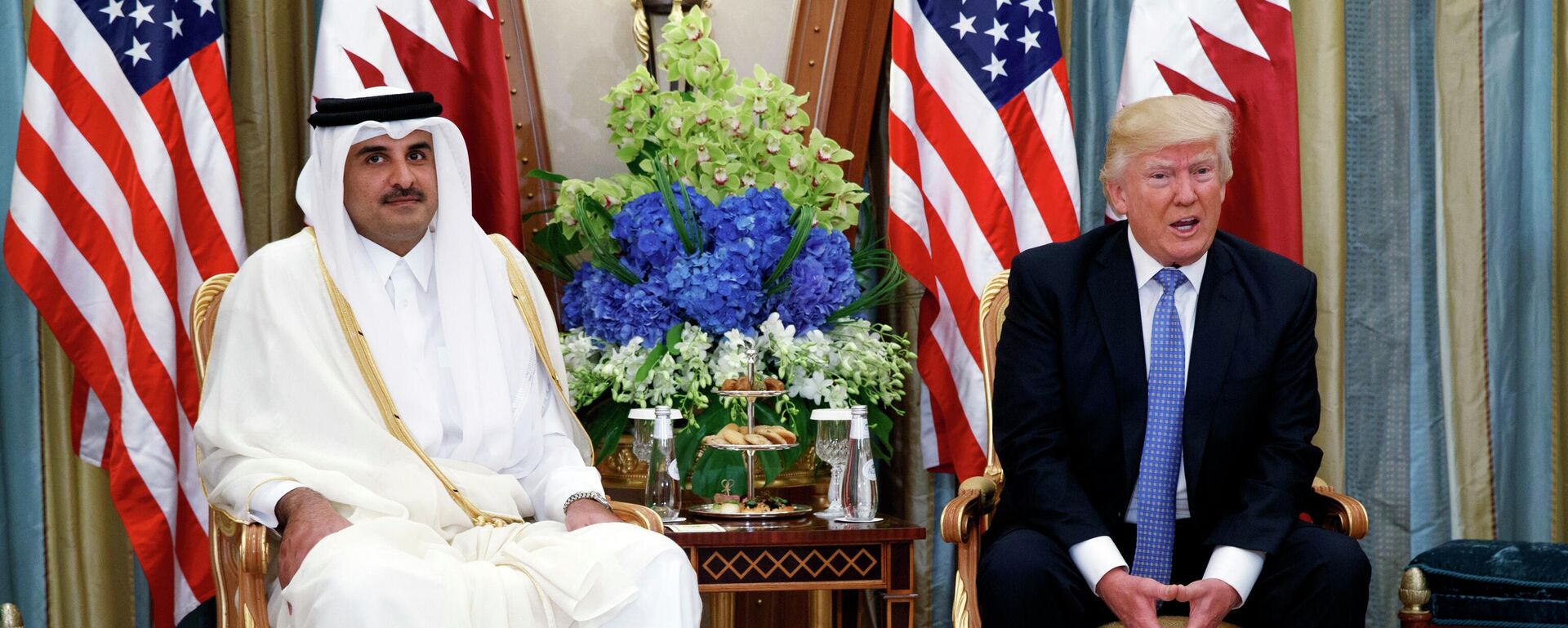 أمير قطر، تميم بن حمد آل ثاني والرئيس الأمريكي، دونالد ترامب - سبوتنيك عربي, 1920, 11.06.2026