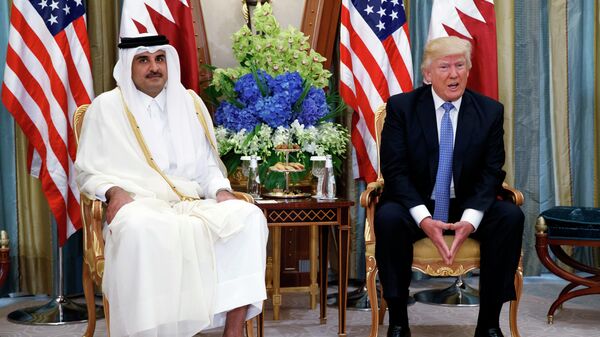 أمير قطر، تميم بن حمد آل ثاني والرئيس الأمريكي، دونالد ترامب - سبوتنيك عربي