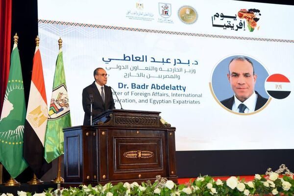 وزير الخارجية المصري بدر عبد العاطي في احتفالية بمناسبة &quot;يوم أفريقيا&quot; بمقر جامعة القاهرة، 23 مايو 2026 - سبوتنيك عربي