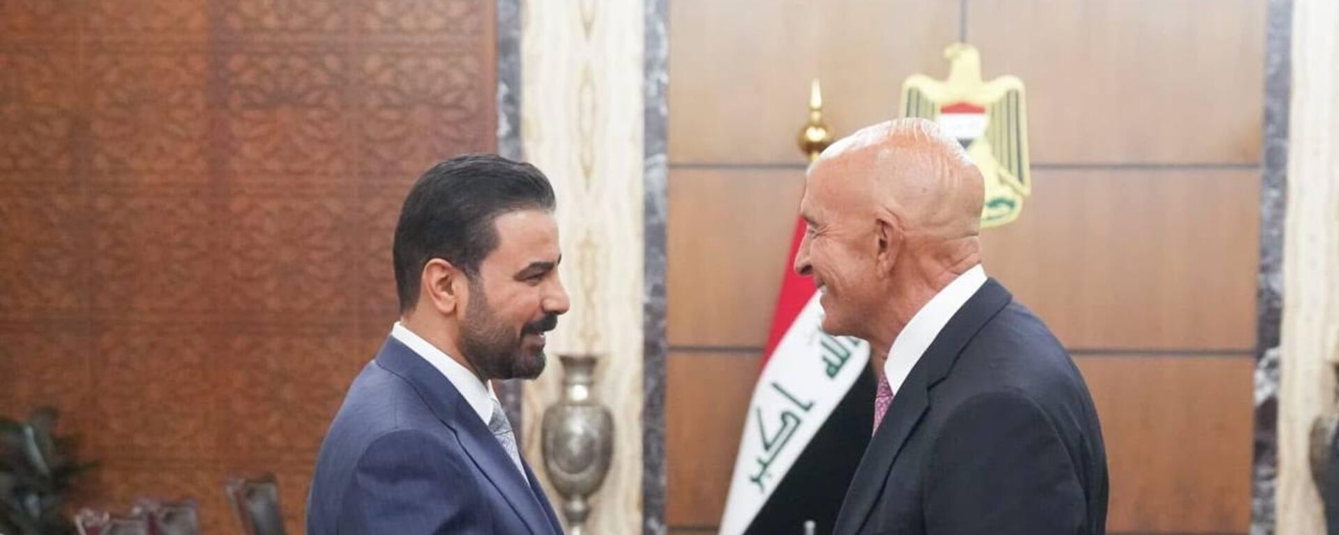 رئيس الوزراء العراقي علي الزيدي والمبعوث الرئاسي الخاص للرئيس الأمريكي دونالد ترامب، توم باراك - سبوتنيك عربي, 1920, 16.06.2026