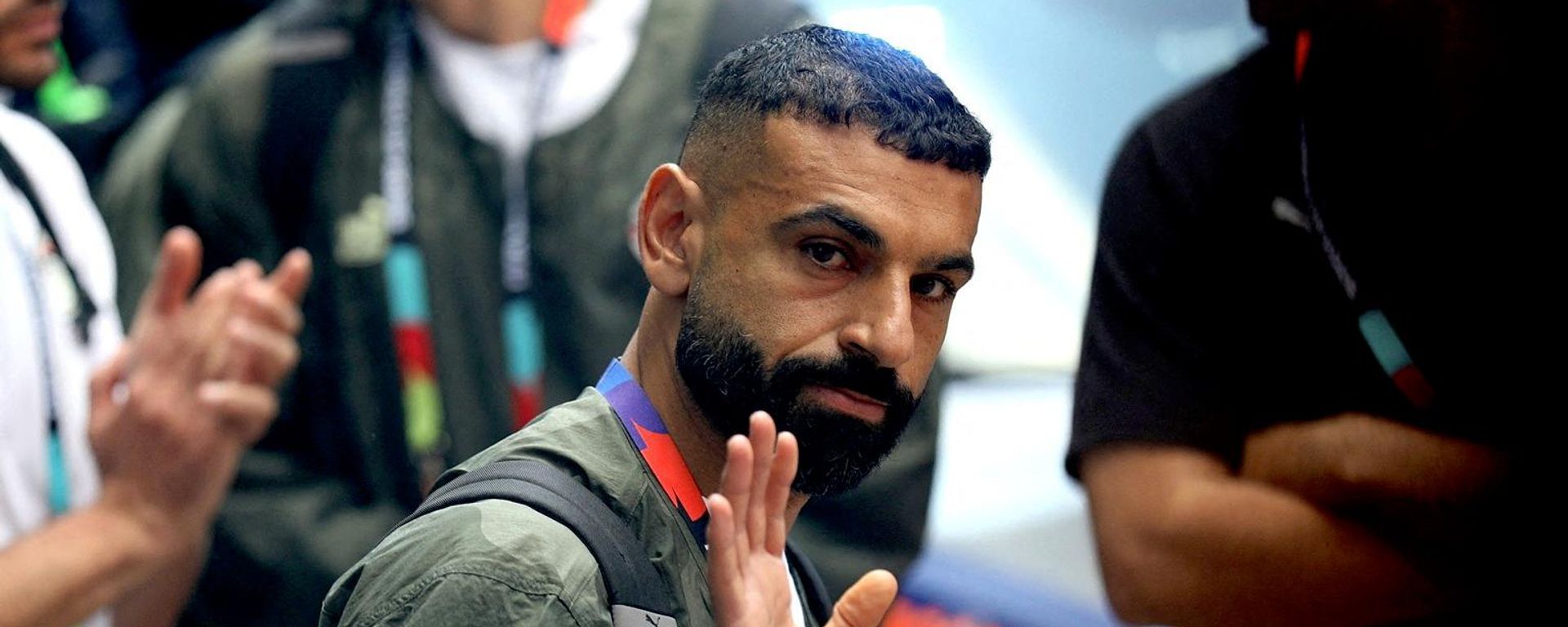 نجم كرة القدم المصرية، محمد صلاح، يصل إلى فندق منتخب مصر في أتلانتا عقب الخروج من كأس العالم، أمريكا، 7 يوليو/ تموز 2026 - سبوتنيك عربي, 1920, 10.07.2026
