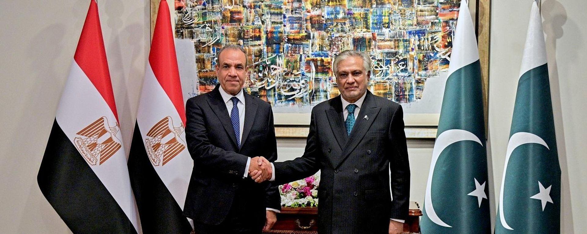 وزير الخارجية الباكستاني، محمد إسحاق دار، ونظيره المصري، بدر عبد العاطي - سبوتنيك عربي, 1920, 06.09.2026