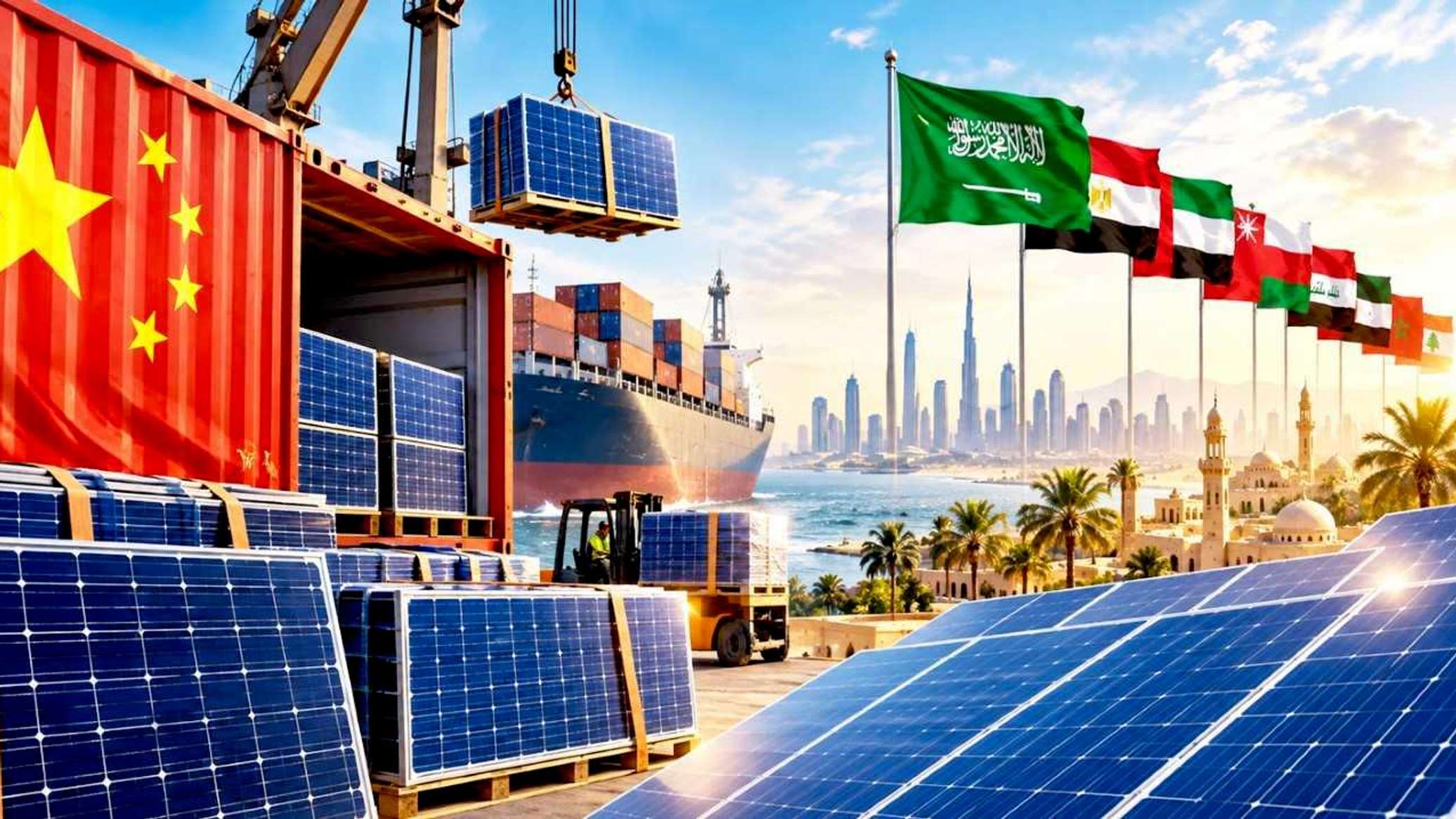 أكبر 10 دول عربية استيرادا للألواح الشمسية الصينية