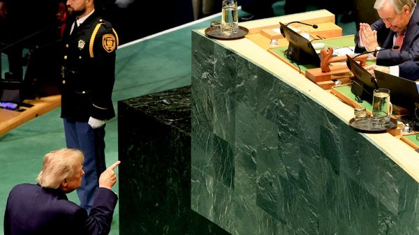 Президент США Дональд Трамп во время выступления на 81-й сессии Генассамблеи ООН  - سبوتنيك عربي