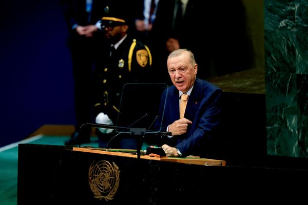 الرئيس التركي رجب طيب أردوغان يلقي كلمة أمام الدورة الحادية والثمانين للجمعية العامة للأمم المتحدة في مقر المنظمة في مدينة نيويورك، الولايات المتحدة. - سبوتنيك عربي